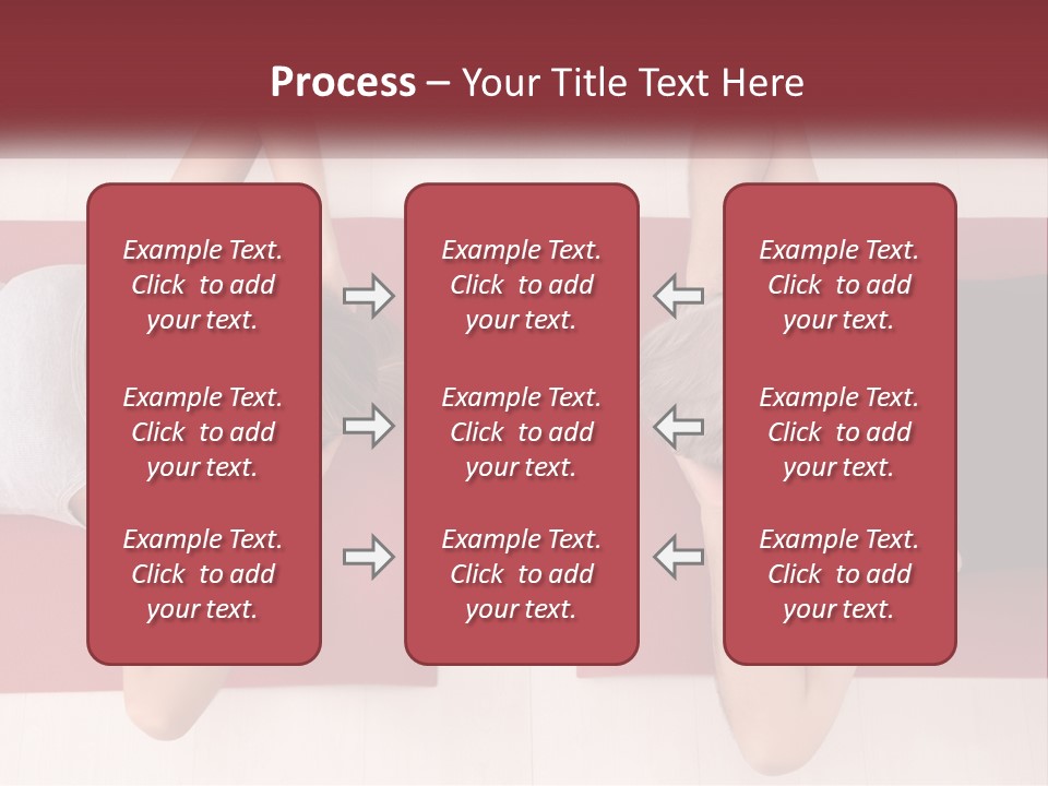 A Couple Of Women Laying On Top Of A Red Mat PowerPoint Template