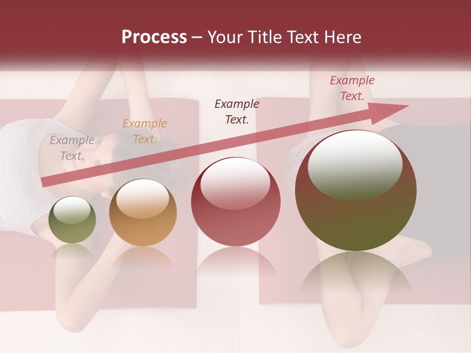 A Couple Of Women Laying On Top Of A Red Mat PowerPoint Template