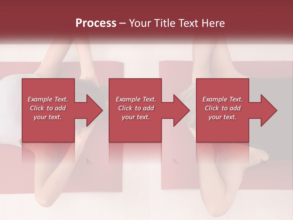 A Couple Of Women Laying On Top Of A Red Mat PowerPoint Template