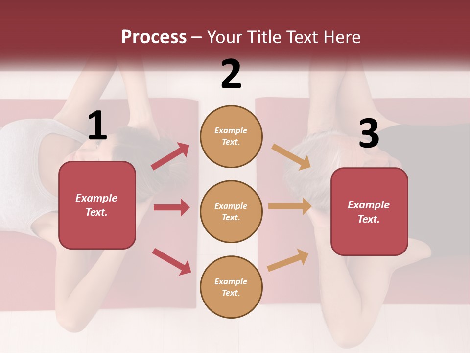 A Couple Of Women Laying On Top Of A Red Mat PowerPoint Template