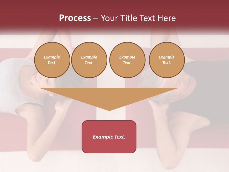 A Couple Of Women Laying On Top Of A Red Mat PowerPoint Template