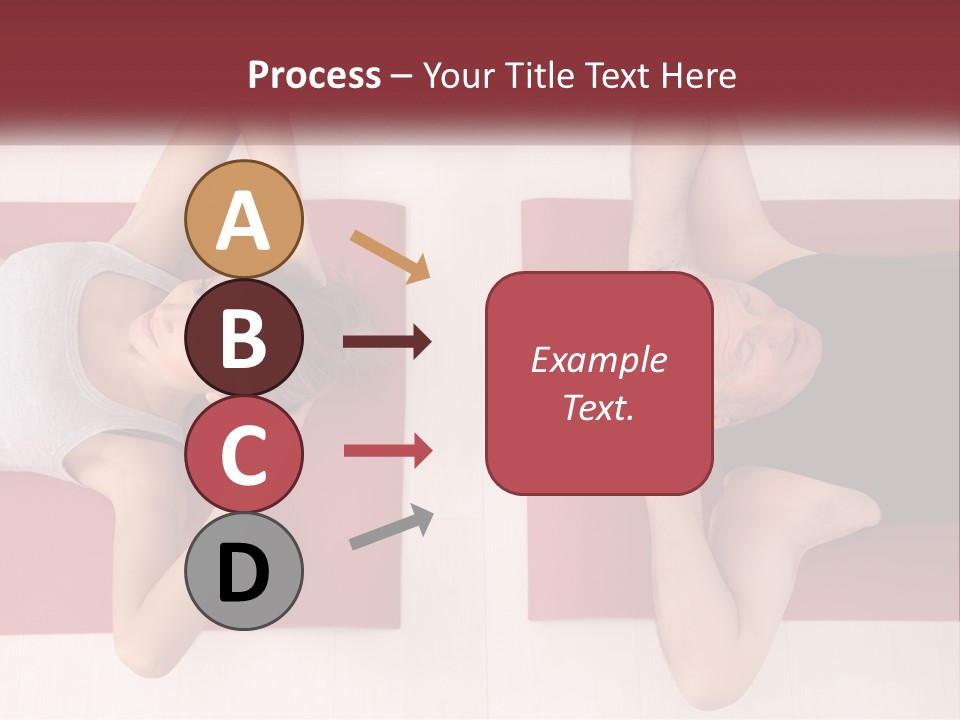 A Couple Of Women Laying On Top Of A Red Mat PowerPoint Template