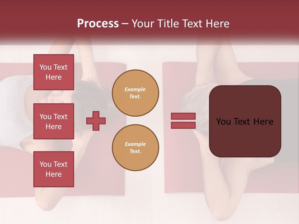 A Couple Of Women Laying On Top Of A Red Mat PowerPoint Template
