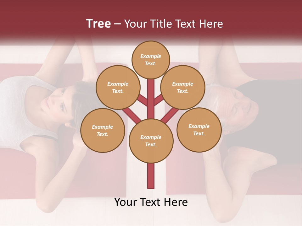 A Couple Of Women Laying On Top Of A Red Mat PowerPoint Template