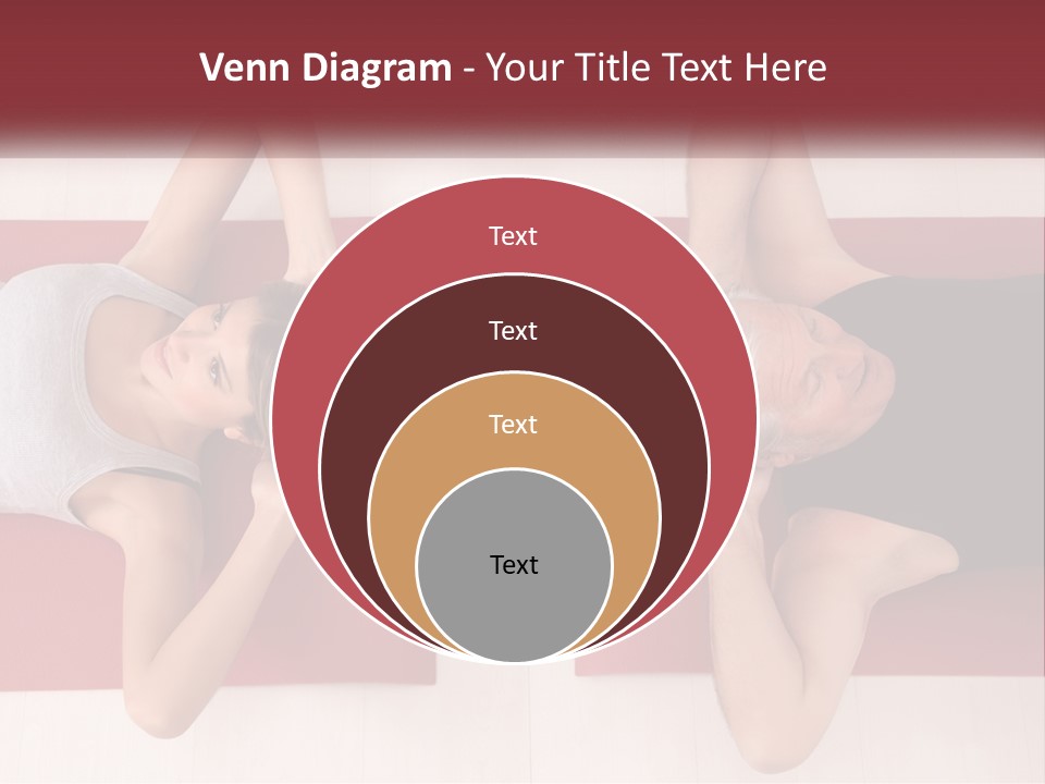 A Couple Of Women Laying On Top Of A Red Mat PowerPoint Template