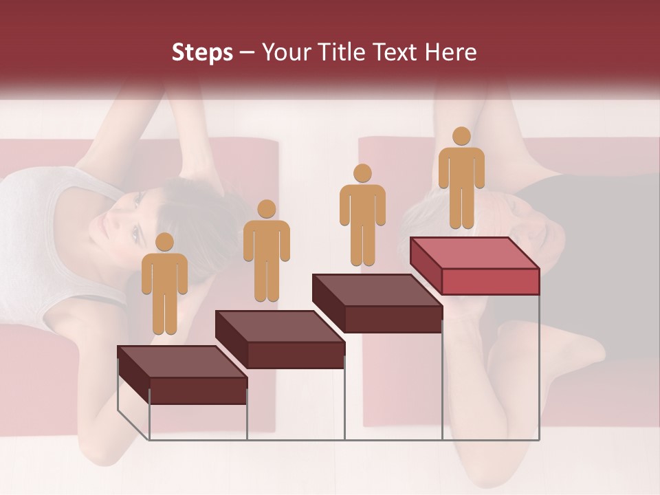 A Couple Of Women Laying On Top Of A Red Mat PowerPoint Template