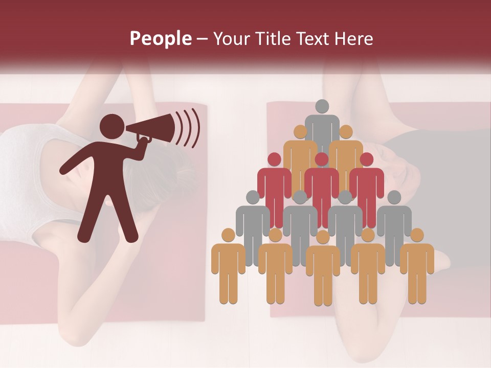 A Couple Of Women Laying On Top Of A Red Mat PowerPoint Template