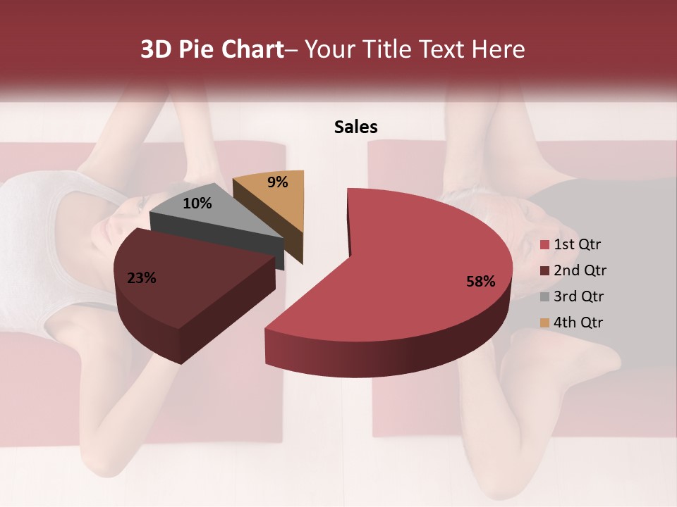 A Couple Of Women Laying On Top Of A Red Mat PowerPoint Template