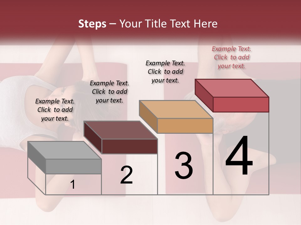 A Couple Of Women Laying On Top Of A Red Mat PowerPoint Template