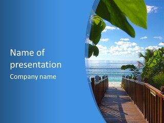 A Wooden Bridge Leading To The Beach Powerpoint Template PowerPoint Template