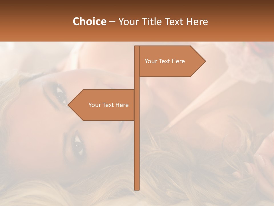 A Beautiful Woman Laying On Top Of A Bed PowerPoint Template