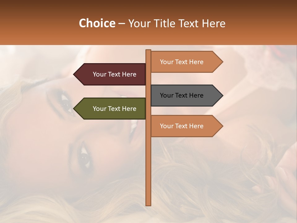 A Beautiful Woman Laying On Top Of A Bed PowerPoint Template