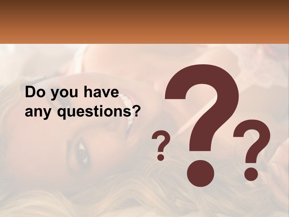 A Beautiful Woman Laying On Top Of A Bed PowerPoint Template