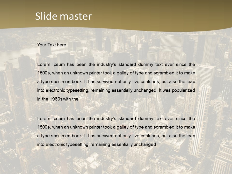 An Aerial View Of A City With Skyscrapers PowerPoint Template