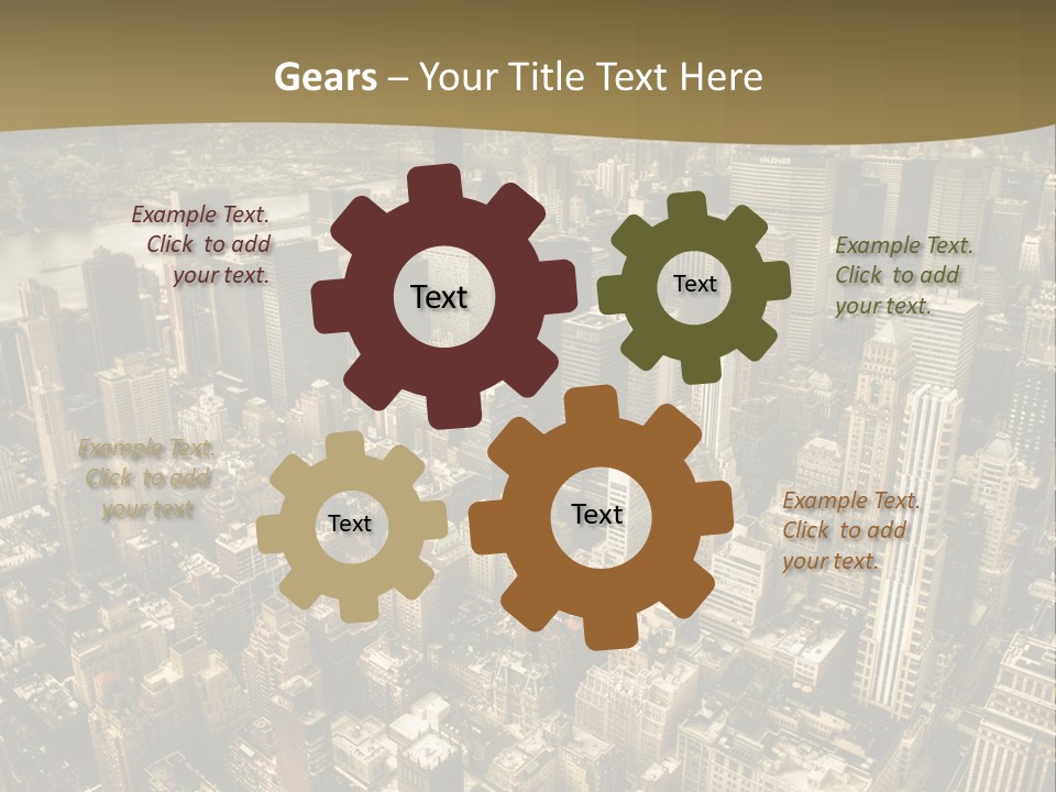 An Aerial View Of A City With Skyscrapers PowerPoint Template
