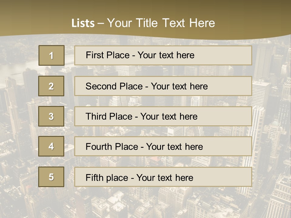 An Aerial View Of A City With Skyscrapers PowerPoint Template