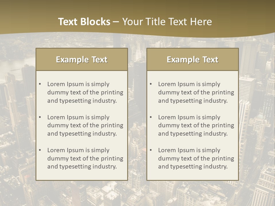 An Aerial View Of A City With Skyscrapers PowerPoint Template