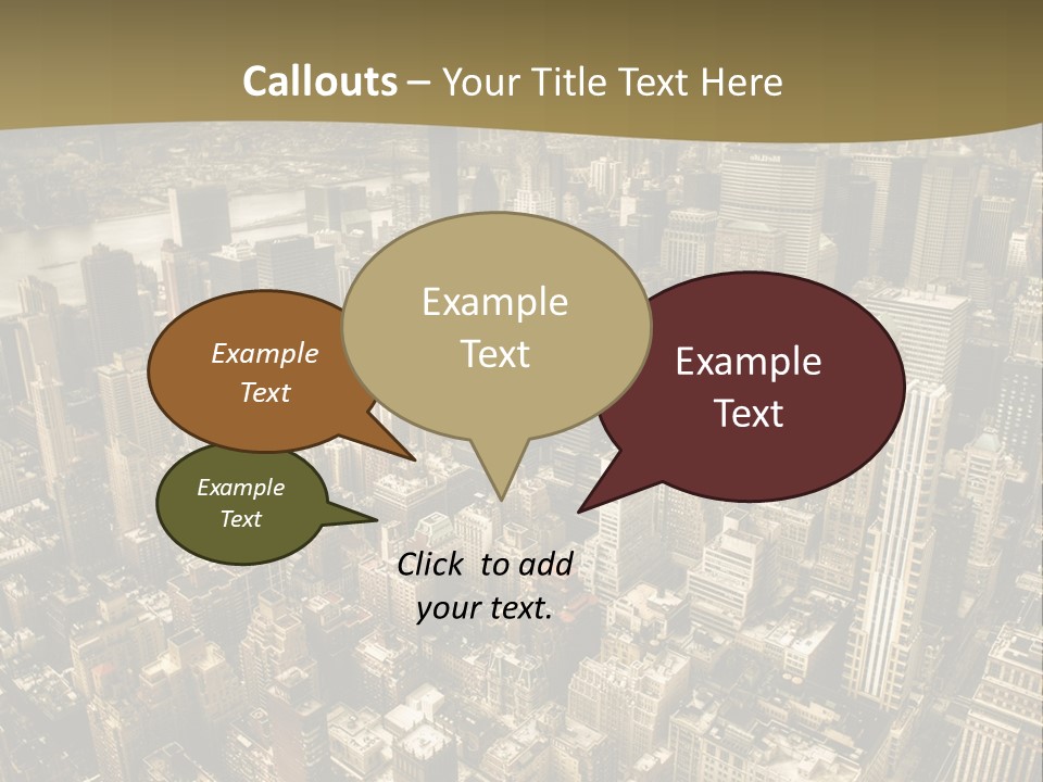An Aerial View Of A City With Skyscrapers PowerPoint Template