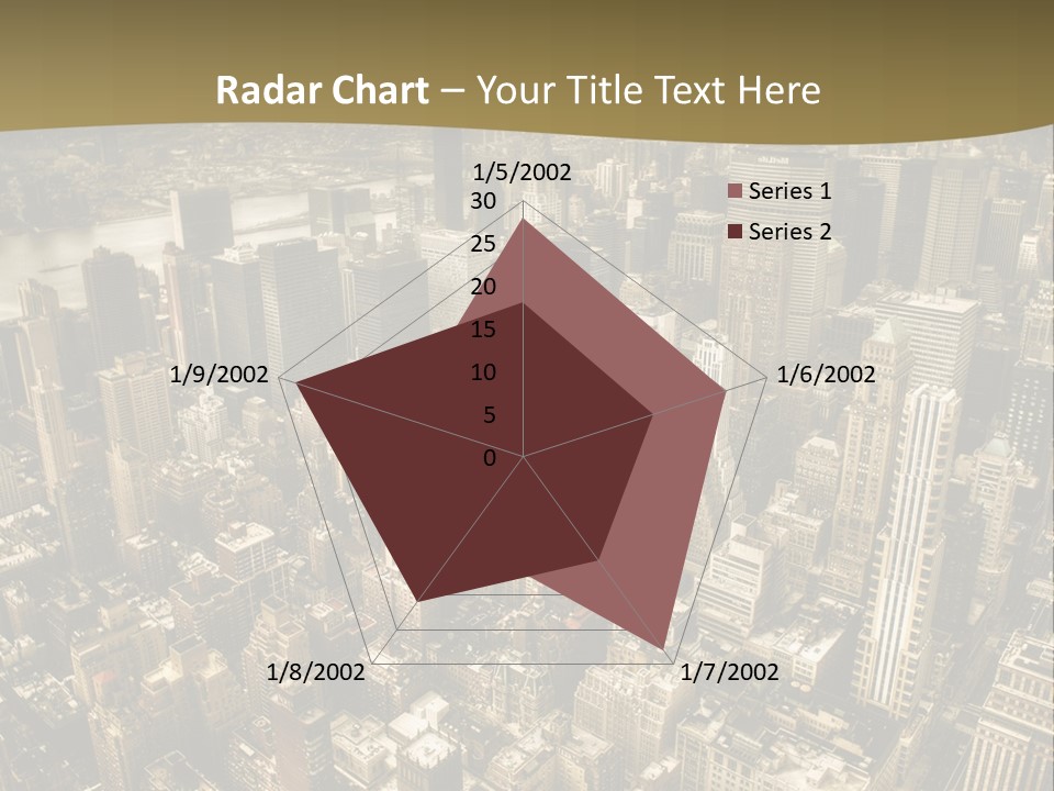 An Aerial View Of A City With Skyscrapers PowerPoint Template