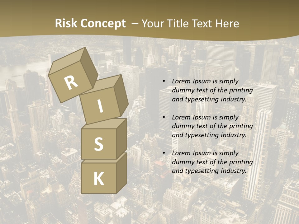 An Aerial View Of A City With Skyscrapers PowerPoint Template