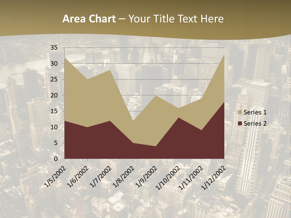 An Aerial View Of A City With Skyscrapers PowerPoint Template