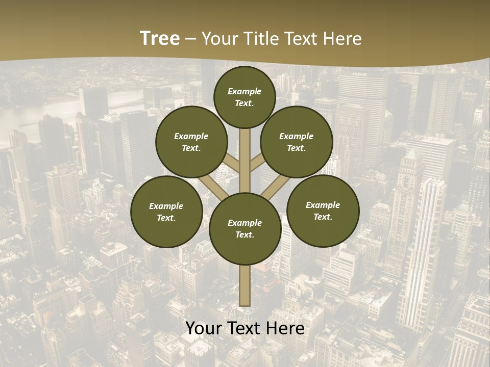 An Aerial View Of A City With Skyscrapers PowerPoint Template