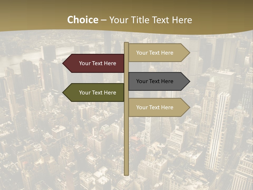An Aerial View Of A City With Skyscrapers PowerPoint Template