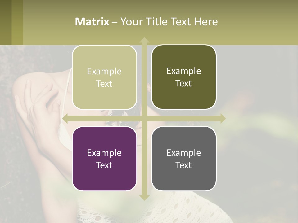 A Beautiful Woman In A White Dress Sitting Next To A Tree PowerPoint Template