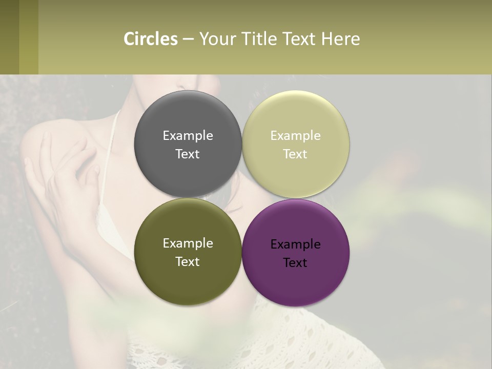 A Beautiful Woman In A White Dress Sitting Next To A Tree PowerPoint Template