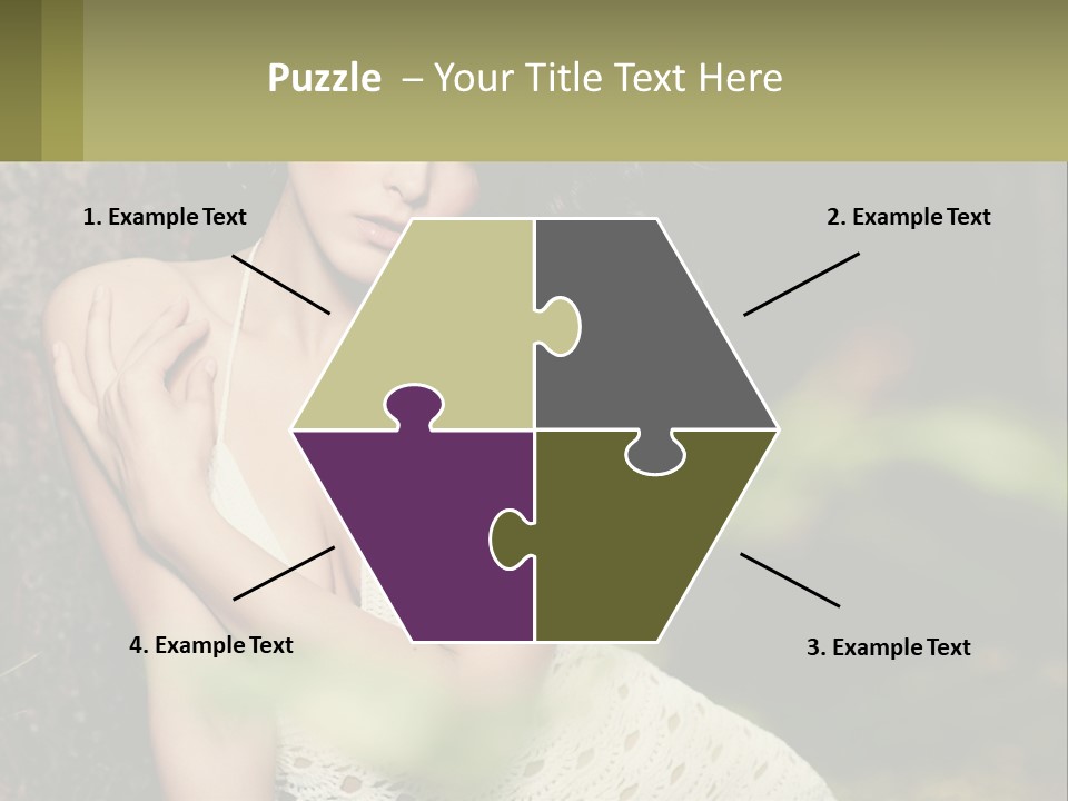 A Beautiful Woman In A White Dress Sitting Next To A Tree PowerPoint Template