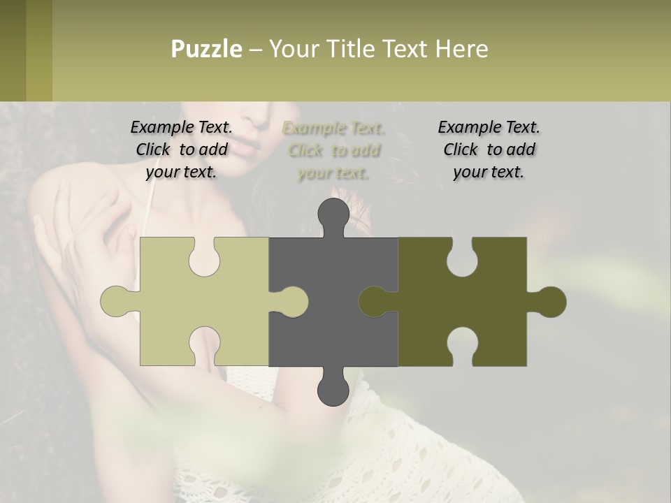 A Beautiful Woman In A White Dress Sitting Next To A Tree PowerPoint Template