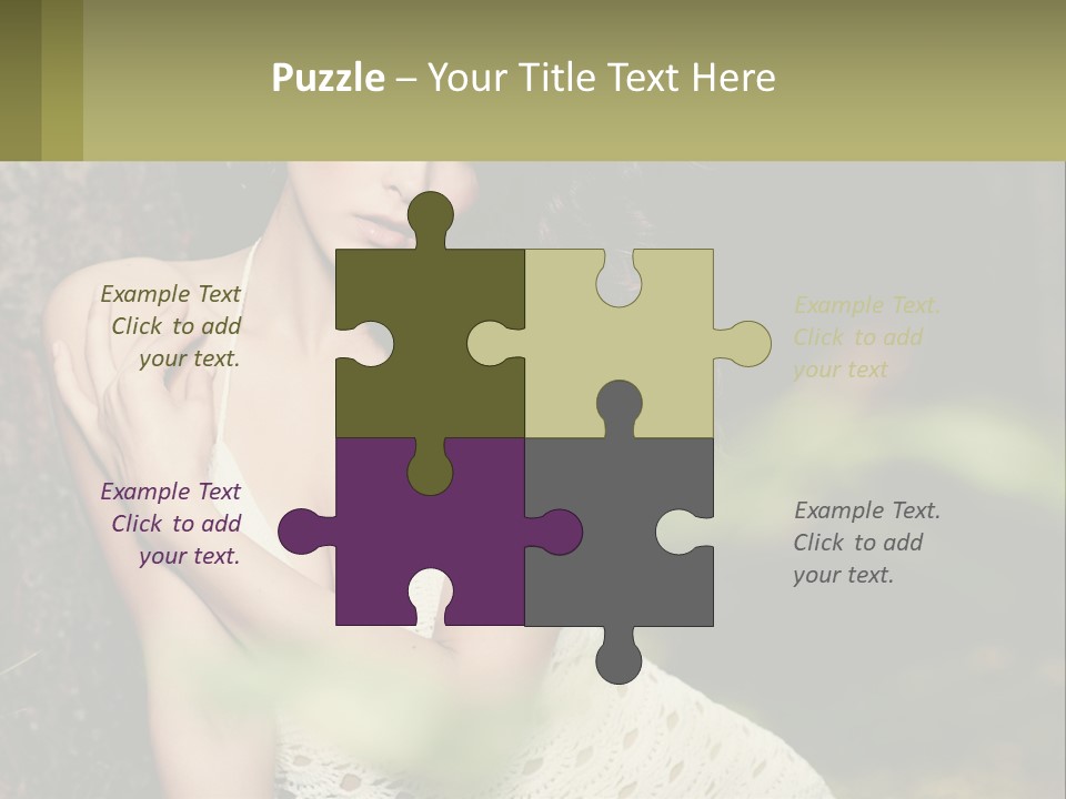 A Beautiful Woman In A White Dress Sitting Next To A Tree PowerPoint Template