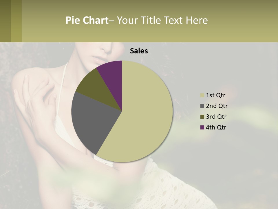 A Beautiful Woman In A White Dress Sitting Next To A Tree PowerPoint Template