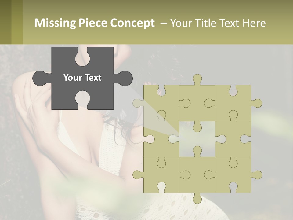 A Beautiful Woman In A White Dress Sitting Next To A Tree PowerPoint Template