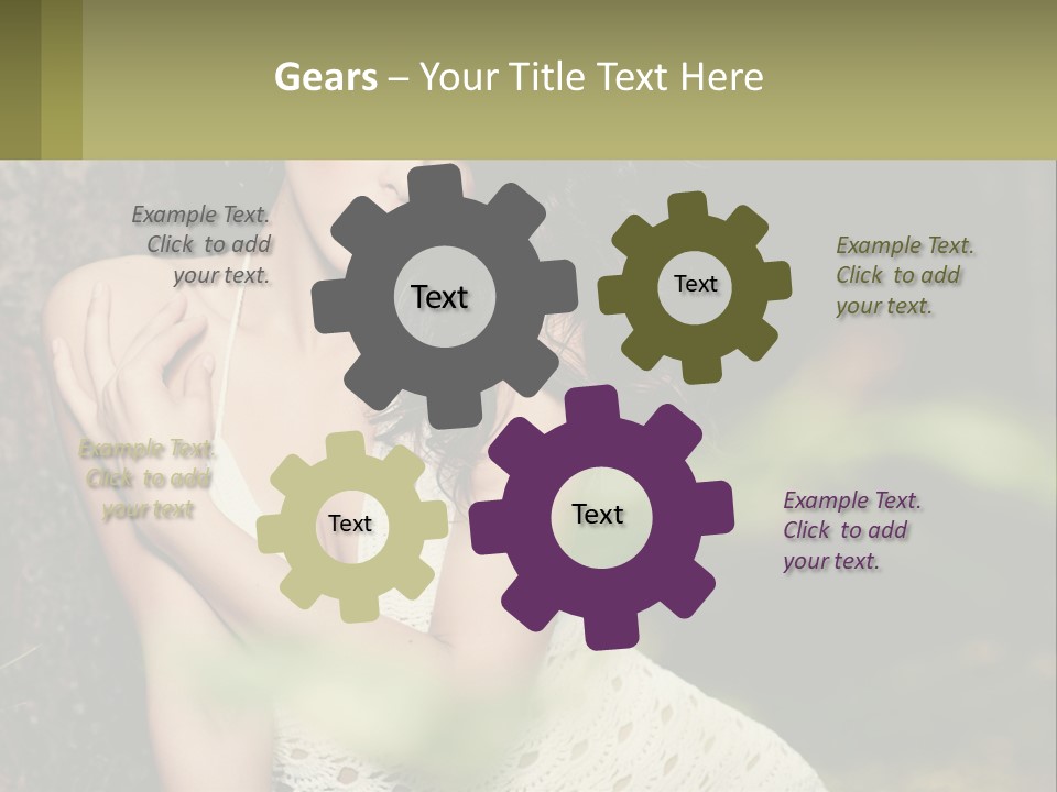 A Beautiful Woman In A White Dress Sitting Next To A Tree PowerPoint Template