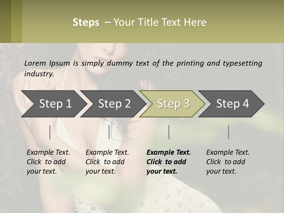 A Beautiful Woman In A White Dress Sitting Next To A Tree PowerPoint Template