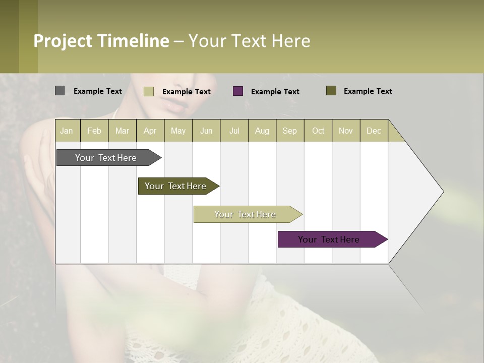 A Beautiful Woman In A White Dress Sitting Next To A Tree PowerPoint Template