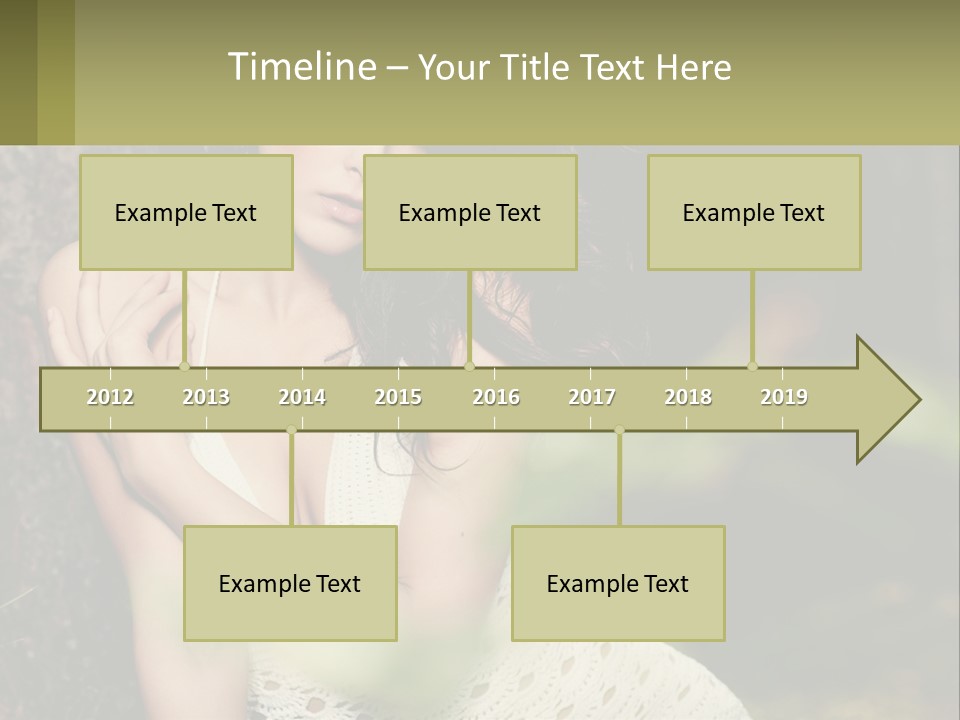A Beautiful Woman In A White Dress Sitting Next To A Tree PowerPoint Template