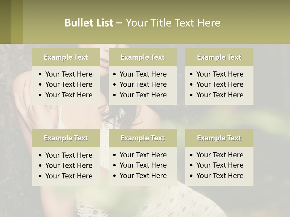 A Beautiful Woman In A White Dress Sitting Next To A Tree PowerPoint Template