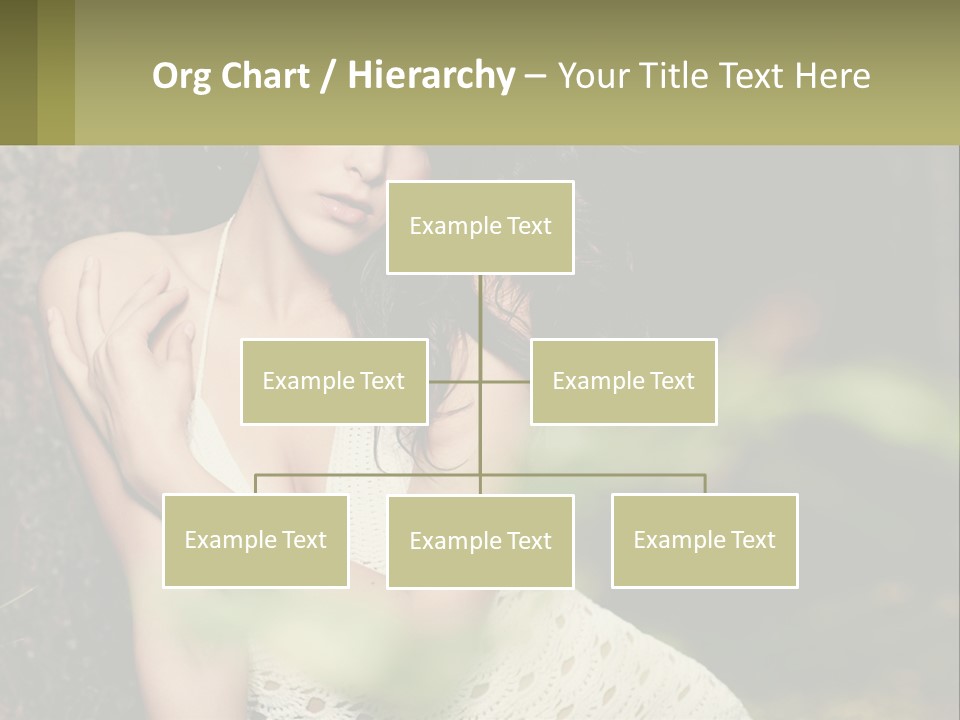 A Beautiful Woman In A White Dress Sitting Next To A Tree PowerPoint Template