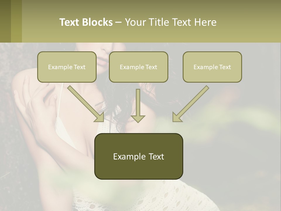 A Beautiful Woman In A White Dress Sitting Next To A Tree PowerPoint Template