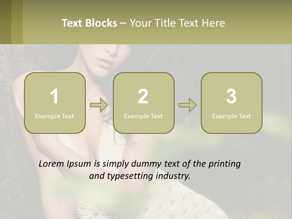A Beautiful Woman In A White Dress Sitting Next To A Tree PowerPoint Template