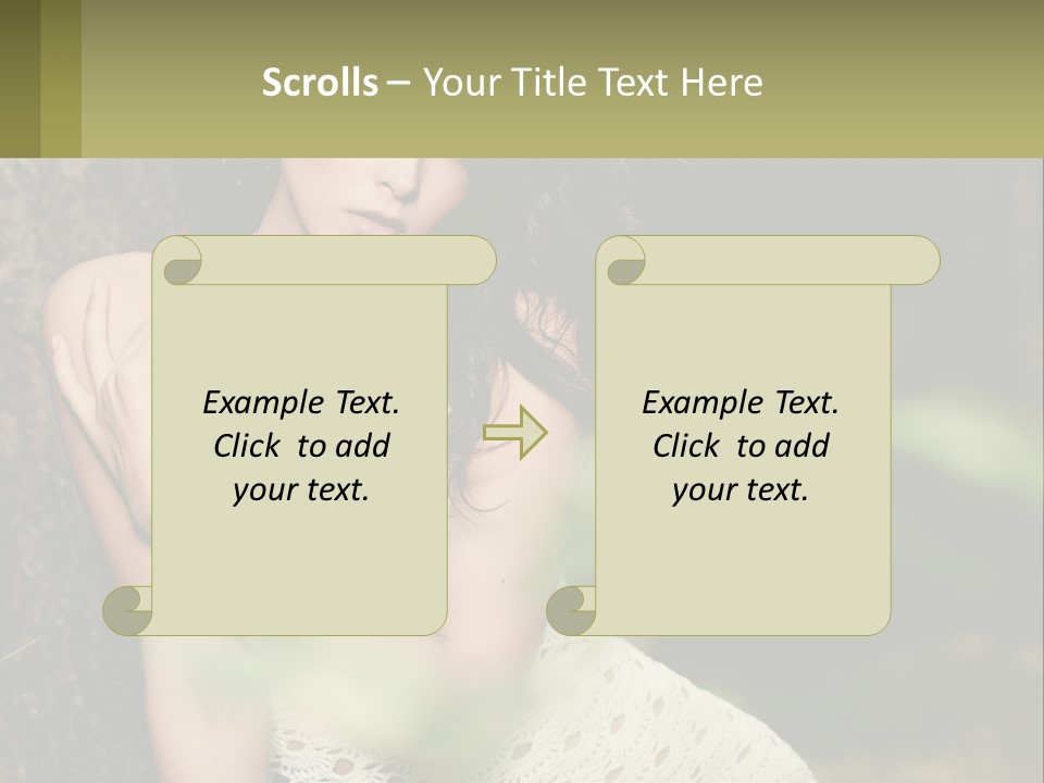 A Beautiful Woman In A White Dress Sitting Next To A Tree PowerPoint Template