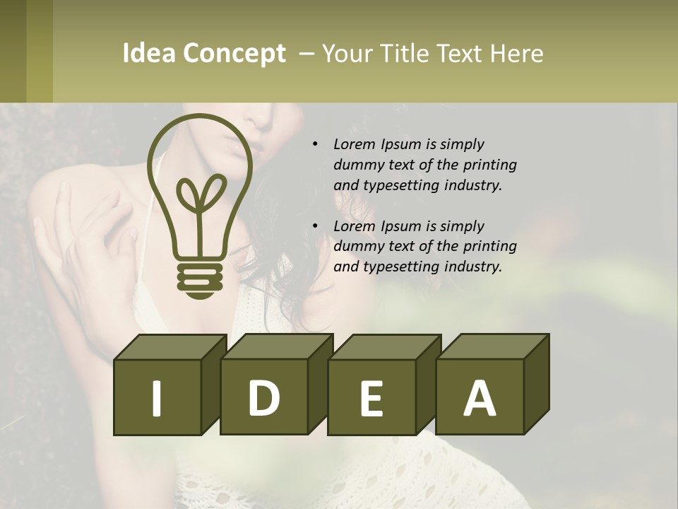 A Beautiful Woman In A White Dress Sitting Next To A Tree PowerPoint Template