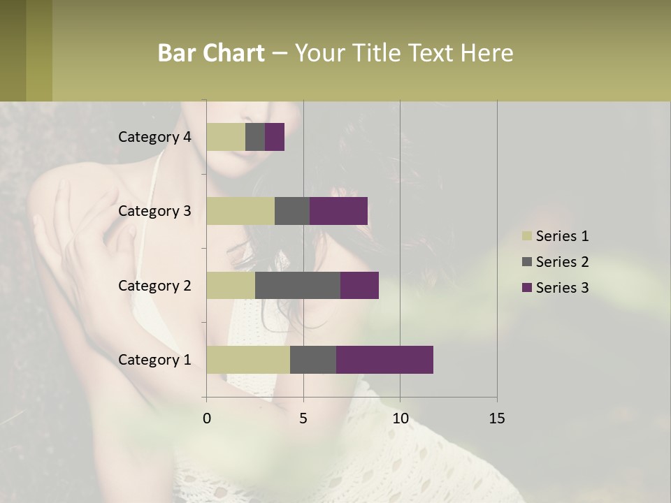 A Beautiful Woman In A White Dress Sitting Next To A Tree PowerPoint Template