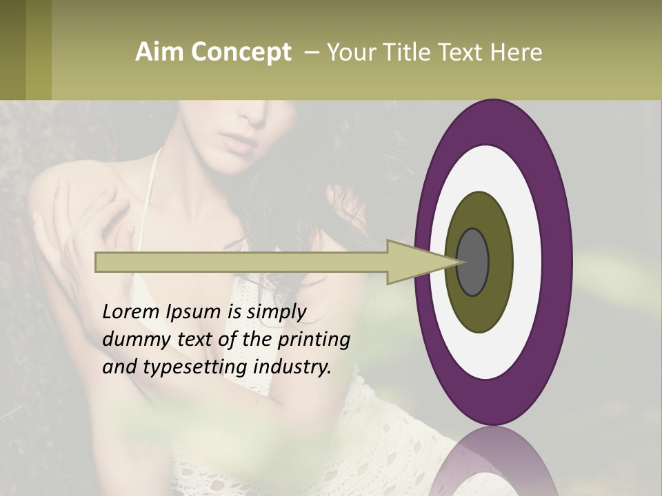 A Beautiful Woman In A White Dress Sitting Next To A Tree PowerPoint Template