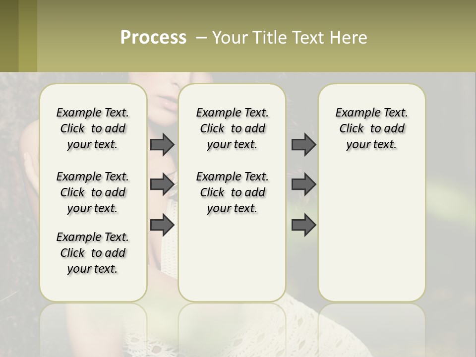 A Beautiful Woman In A White Dress Sitting Next To A Tree PowerPoint Template
