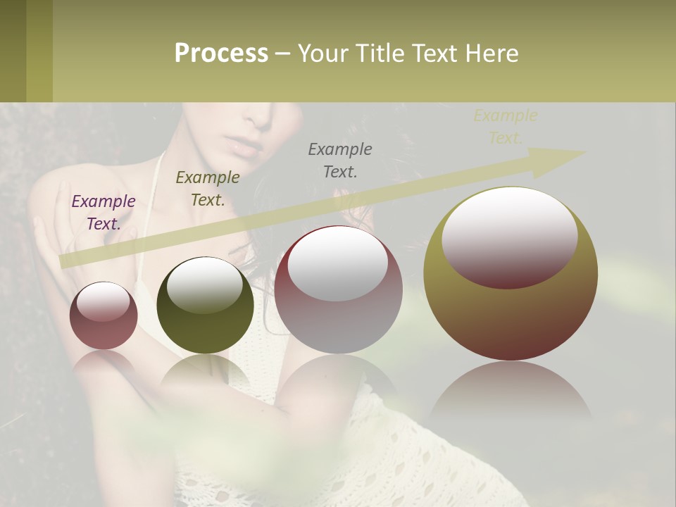 A Beautiful Woman In A White Dress Sitting Next To A Tree PowerPoint Template