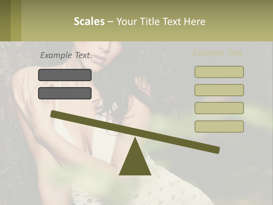 A Beautiful Woman In A White Dress Sitting Next To A Tree PowerPoint Template