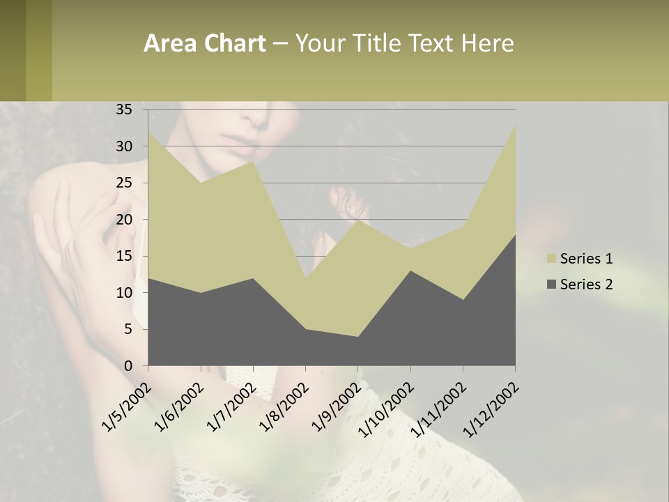 A Beautiful Woman In A White Dress Sitting Next To A Tree PowerPoint Template